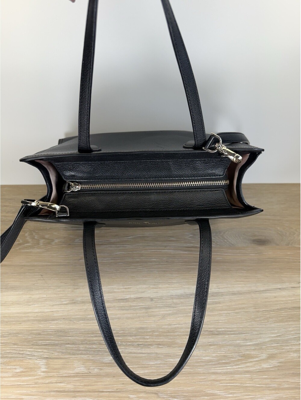 Kate Spade New York Women Medium Black Pebbled Leather Rowe Top Zip Satchel Bag - Picture 3 of 9